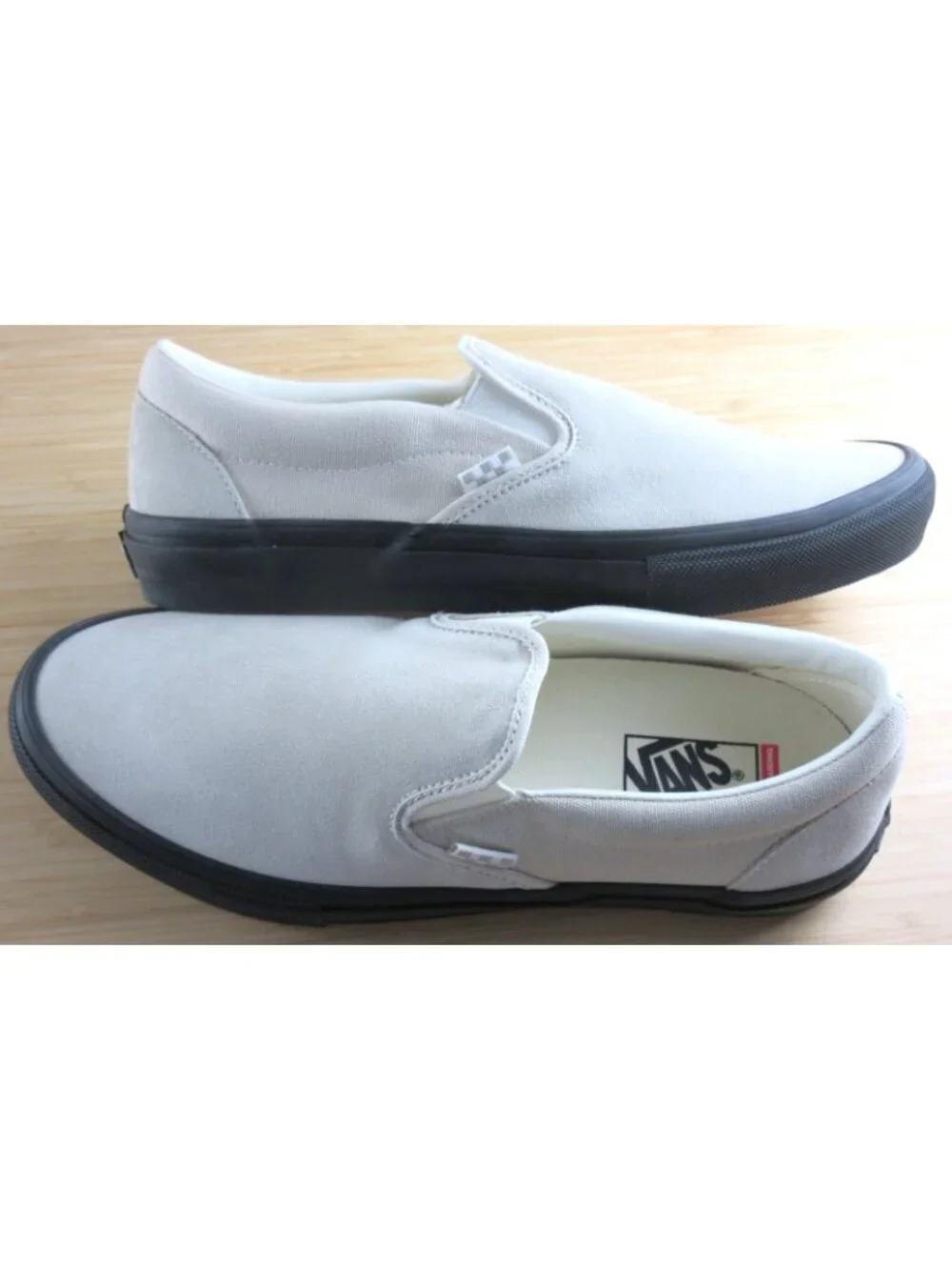 Vans Men's Skate Slip On Tan Black bottom PopCush Suede shoes Size 11.5 NIB